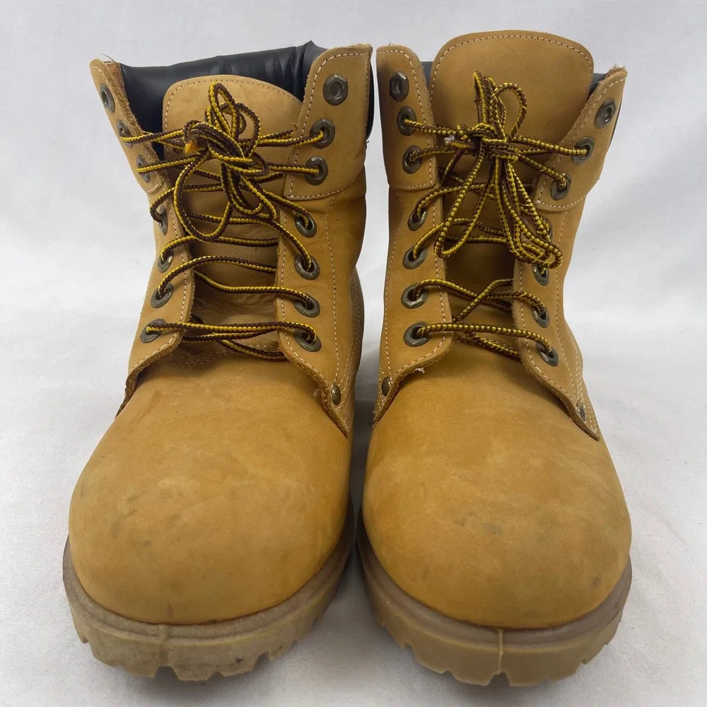 Country Boots‎ Work Boots Mens 7.5 D Wheat Leather Padded Collar Lug Sole